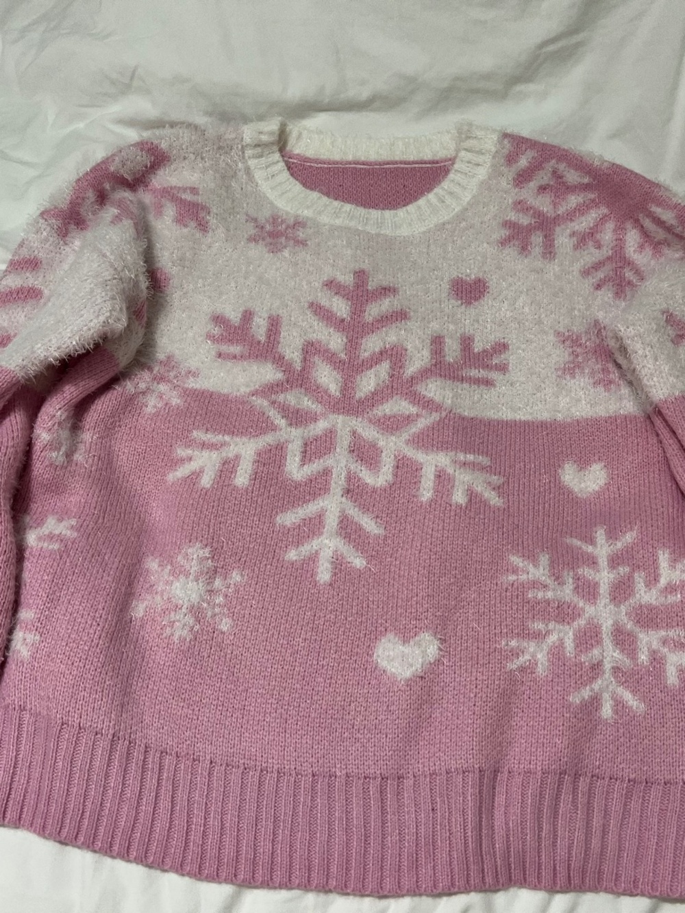 Super soft and fuzzy pastel pink sweater